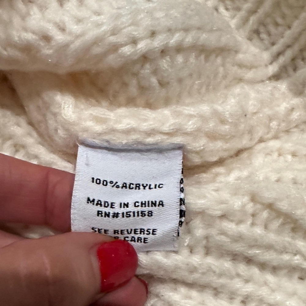 525 America Ivory Cable Knit Turtleneck Sweater - Picture 7 of 7